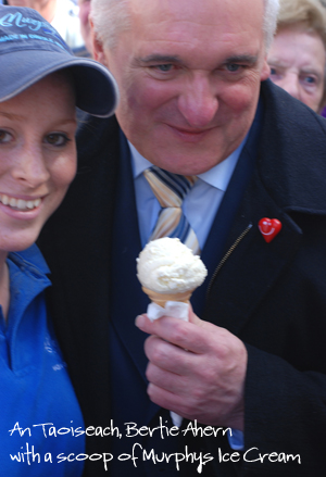 Bertie Ahern with Murphys Ice Cream