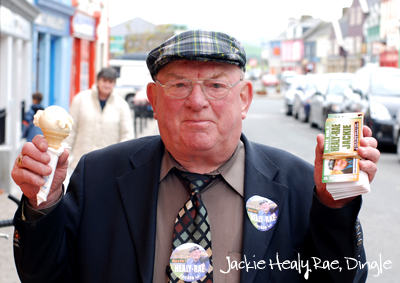 Jackie Healy Rae with Ice Cream