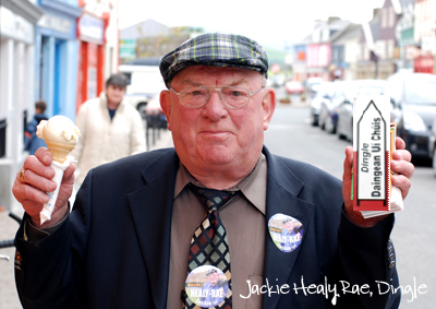 Jackie Healy Rae with Ice Cream