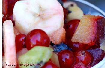 Fruit salad closeup