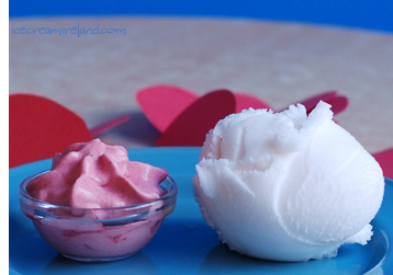 Champagne Sorbet with Raspberry cream