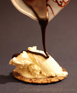 Hot Fudge over Vanilla Ice Cream