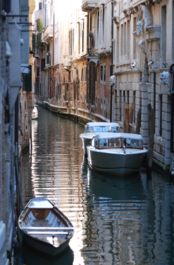 Boats in the Canal, Venice